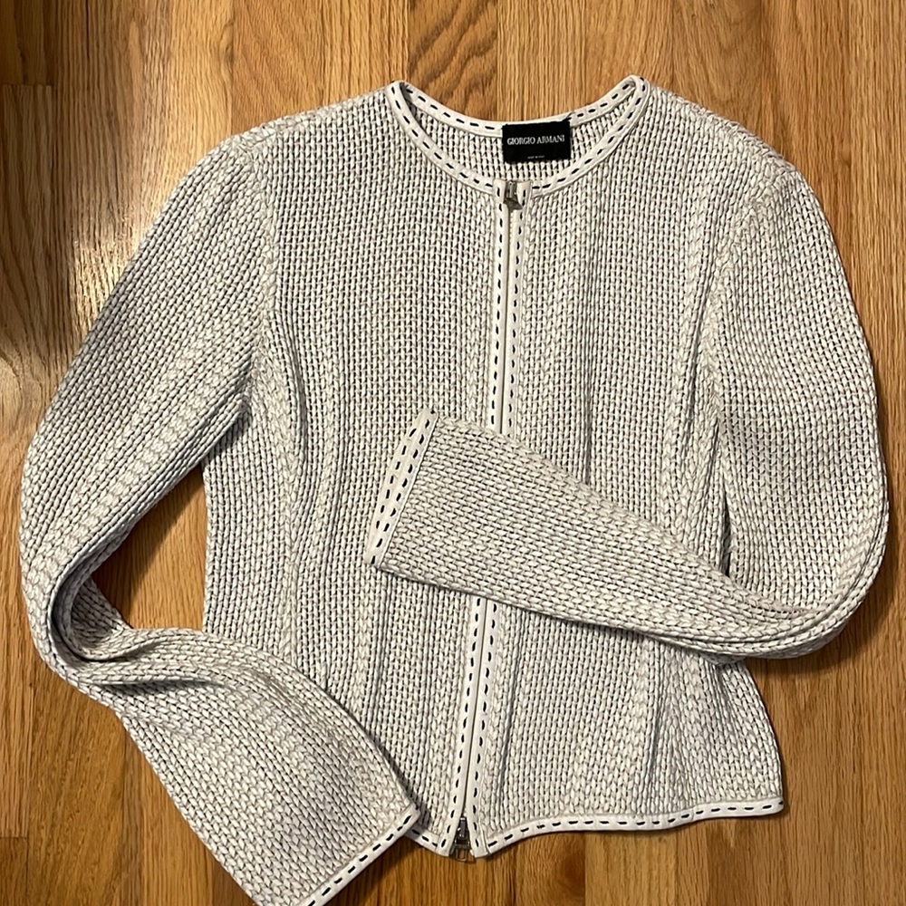 Giorgio Armani knitted leather jacket